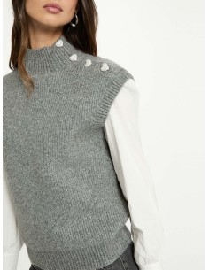 Chaleco de punto gris